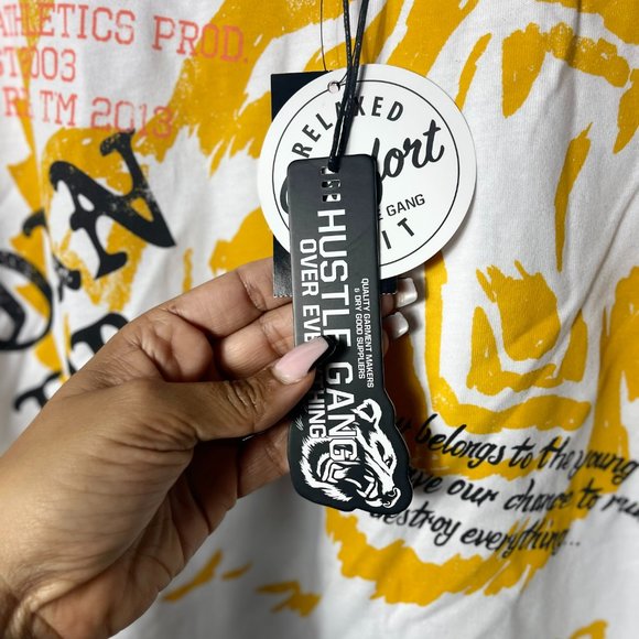 NWT Hustle Gang Men's White Relaxed Fit Graphic Print Born For This T-Shirt 3XL - Picture 7 of 12